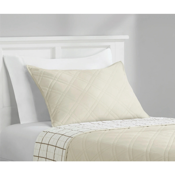 Mainstays Other - NEW Mainstays Beige King Quilted Diamond Pillow Sham set of 2